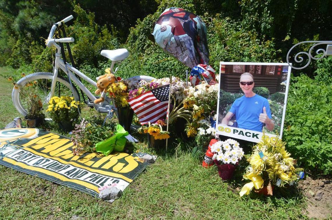 Many residents on Hilton Head love to cycle, but the popular pastime can be deadly. This file photo shows a makeshift memorial for cyclist Jeff Garske, who died on Aug. 18, 2016 after a hit-and-run on the Cross Island Parkway. 