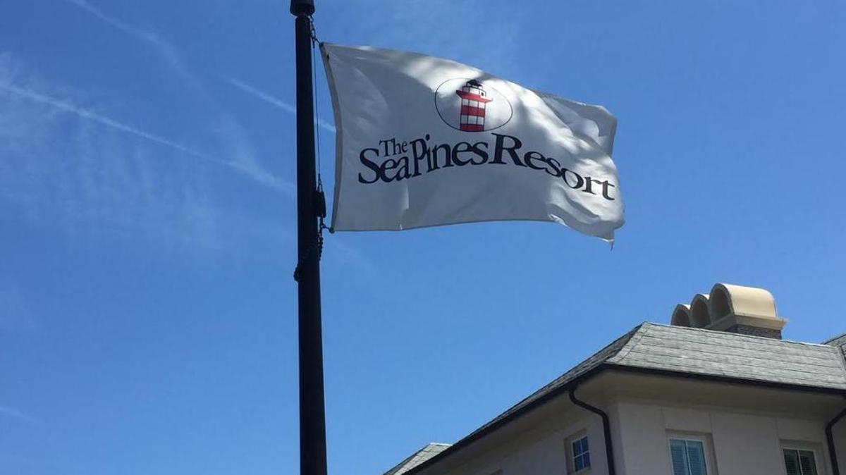 A Sea Pines Resort flag near Harbour Town as seen on June 3, 2017.
