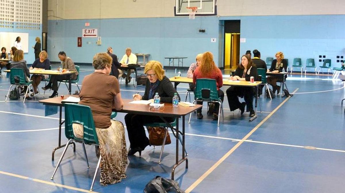 The Beaufort County School District holds a substitute teacher interview blitz on Dec. 5, 2013.