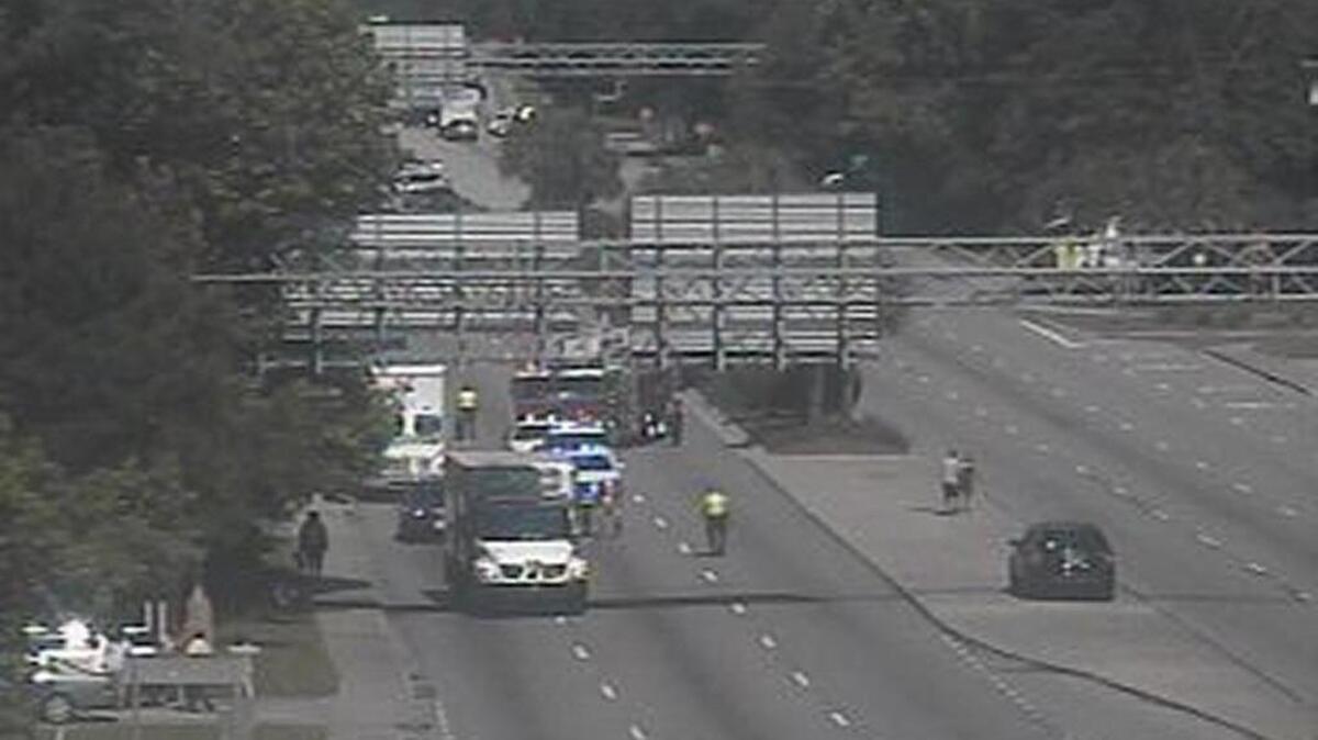 The Beaufort County traffic camera on US 278 near Wild Horse Road shows the scene of a wreck that occurred around 10 a.m. May 31, 2016.