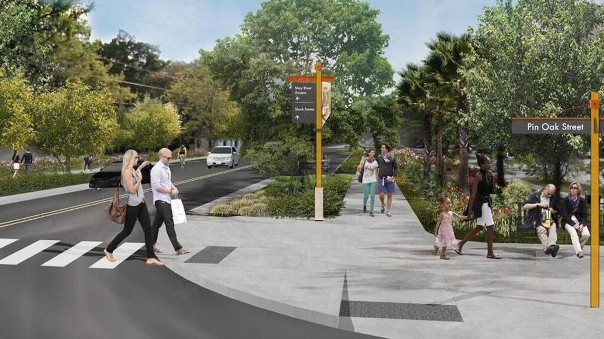 A rendering depicts features of the final phase of Bluffton’s May River Road streetscape project.