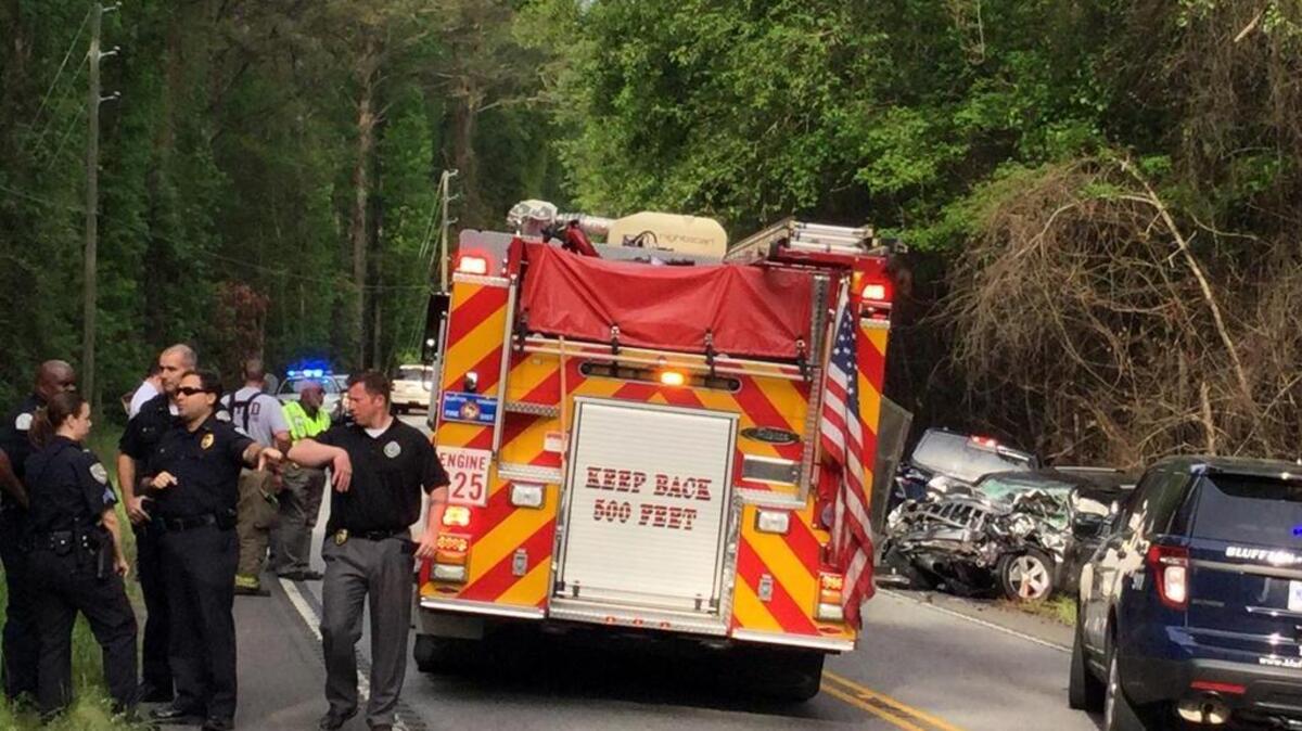 A wreck at Barton's Run in greater Bluffton has blocked traffic along May River Road near Buckwalter Parkway on April 20, 2016.
