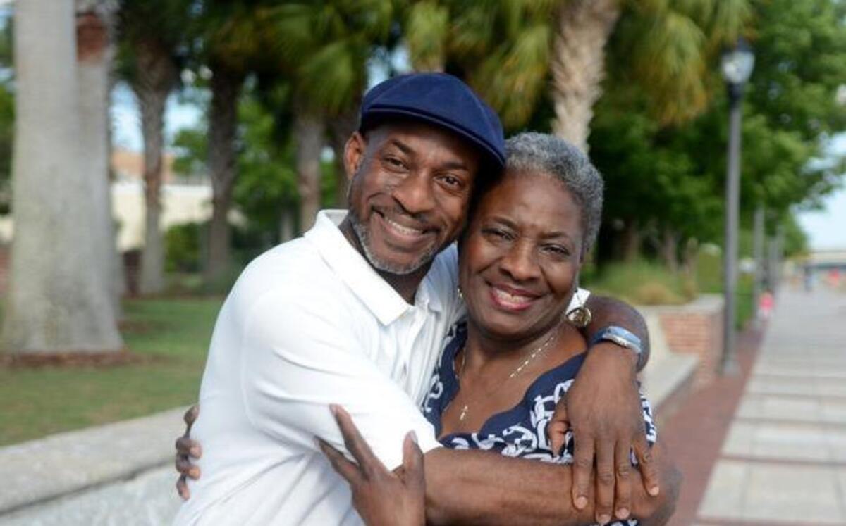 Marius Payne, of Beaufort, and his mother Catherine Gaines, of Lady’s Island, are pictured Tuesday at Henry C. Chambers Waterfront Park in Beaufort.