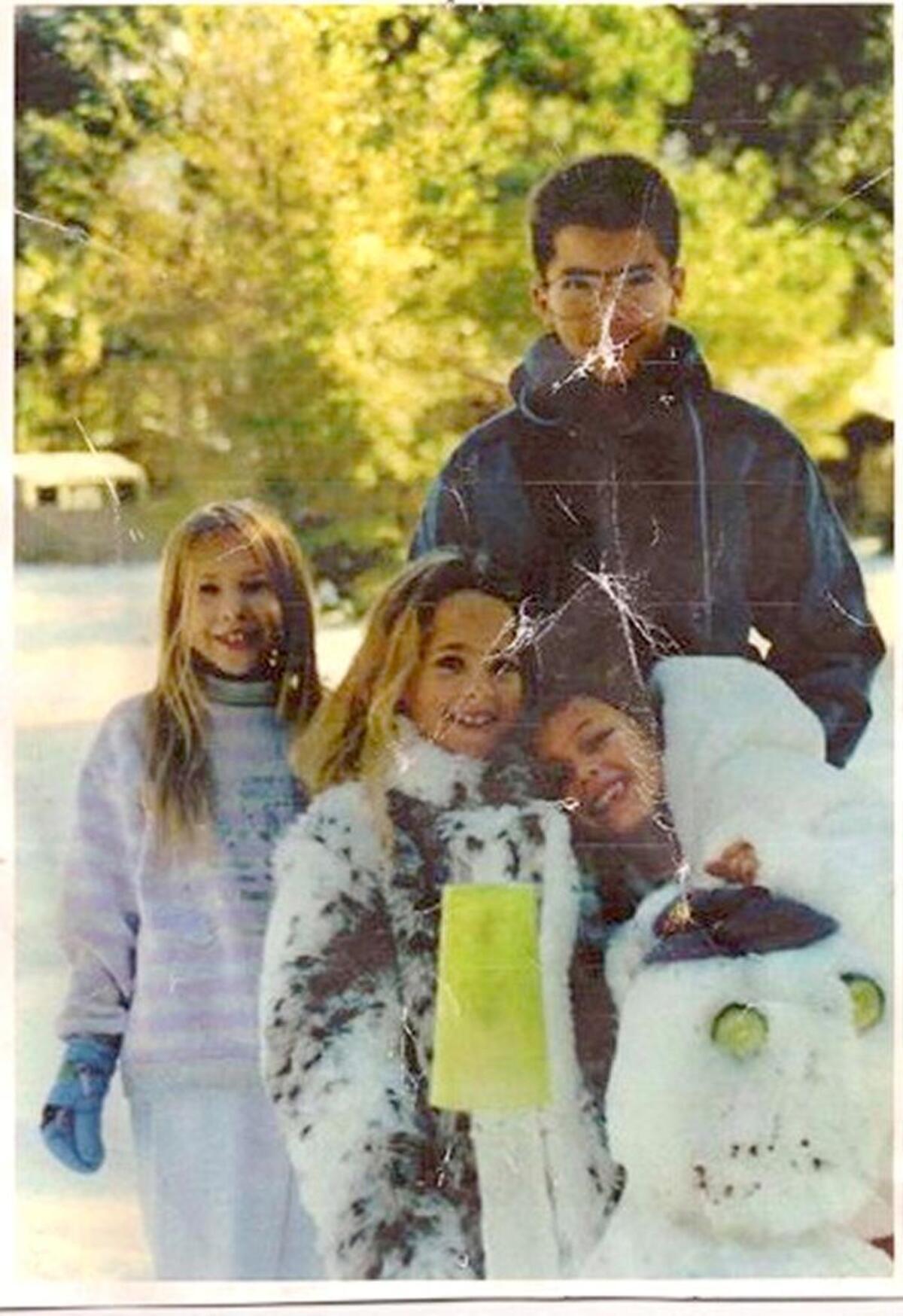 Tamar Berg and her family during the Christmas 1989 snow on Hilton Head Island, S.C.