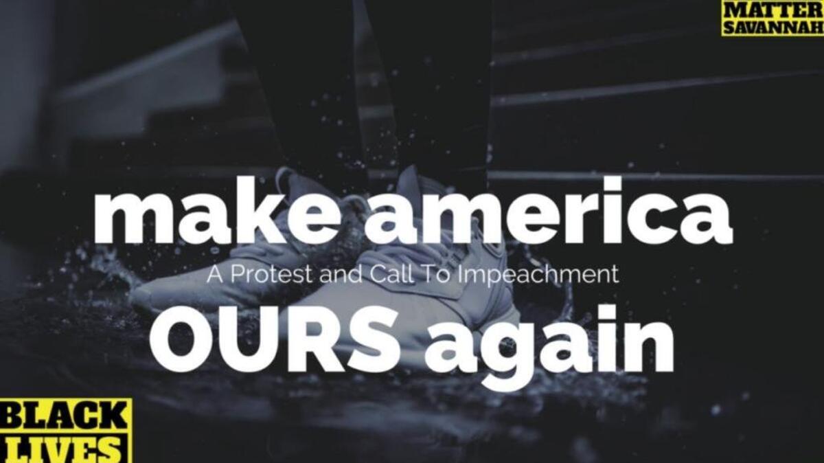 A banner at the top of the Black Lives Matter Savannah website.