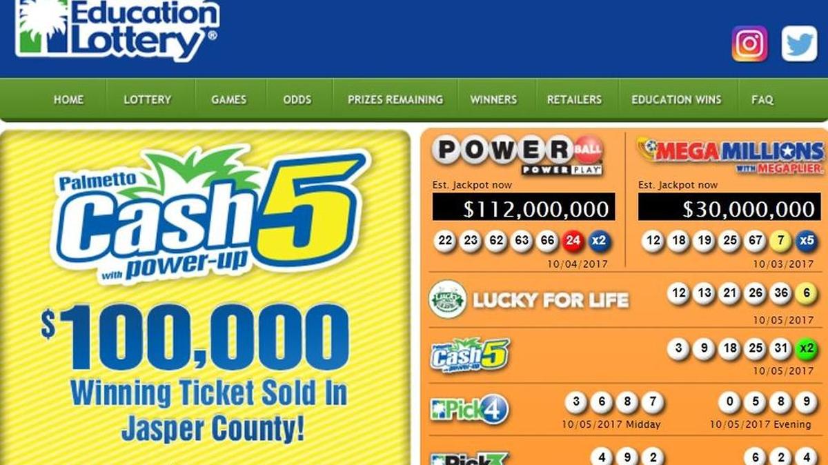 A screenshot from the S.C. Education Lottery’s website on Friday, Oct. 6, 2017.