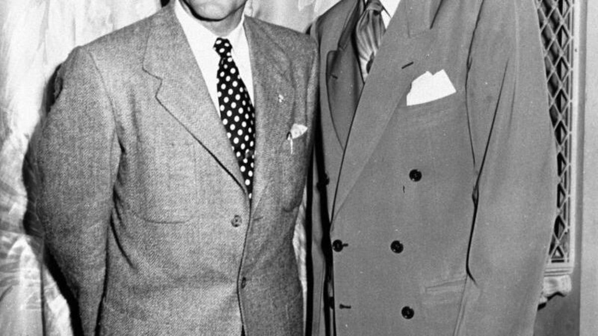 Billy Graham circa 1949, shown here with former Olympic athlete and former World War II POW Louie Zamperini.