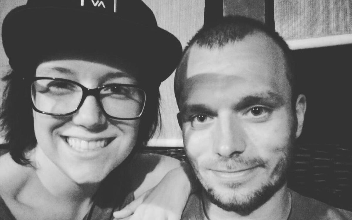 Kristin Cooper and Andrey Golubets pose for a photo.