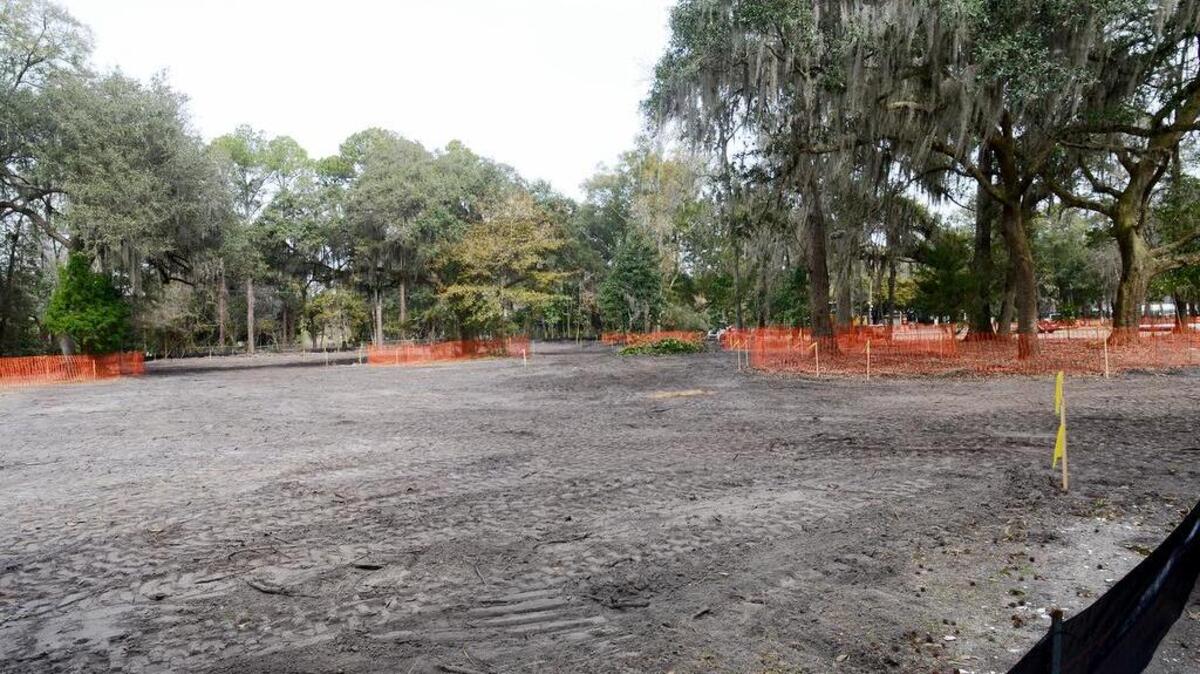 This photo, taken on Monday, shows the partially denuded landscape left behind by tree clearing to expand the parking at Bluffton's Oyster Factory Park. The extra spaces will double the number of vehicles and boat trailers that the lot can accommodate. Meanwhile, Bluffton’s Beautification Committee has unanimously recommended using town funds to replant some of trees at the park.