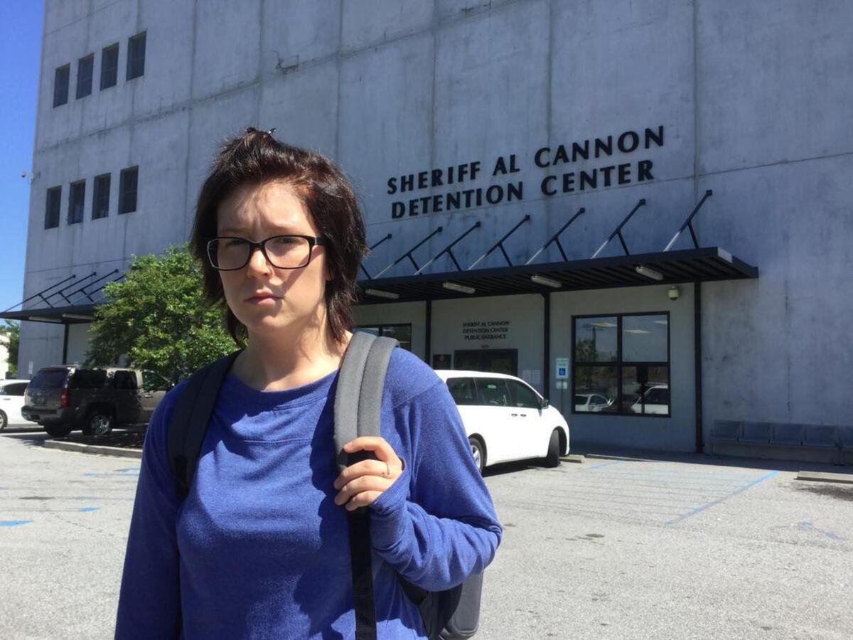 Kristin Cooper poses on May 3, 2017, outside of Sheriff Al Cannon Detention Center in Charleston, S.C. Cooper had just visited her husband, who was being held on an Immigration and Customs Enforcement order because he was unlawfully residing in the U.S.