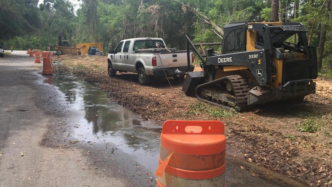 Work on sewer expansion to roads on Hilton Head Island from 2017.