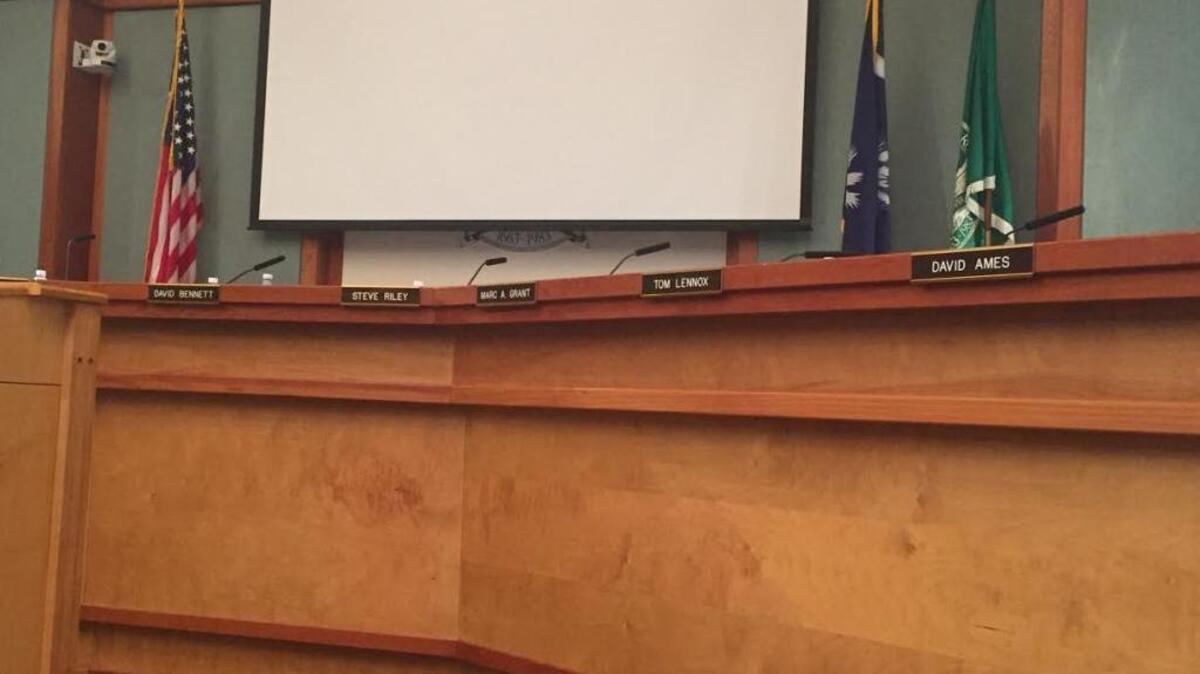 Hilton Head Town Council chamber.