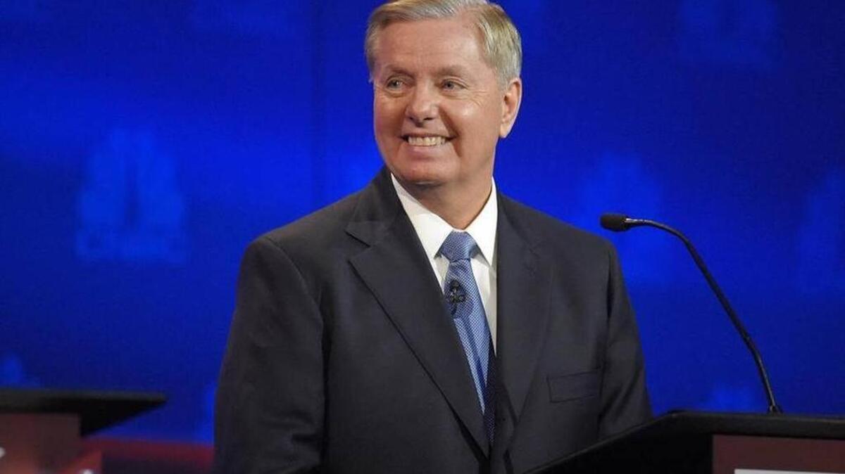 FILE: Lindsey Graham appears during the CNBC Republican presidential debate at the University of Colorado, Wednesday, Oct. 28, 2015, in Boulder, Colo.