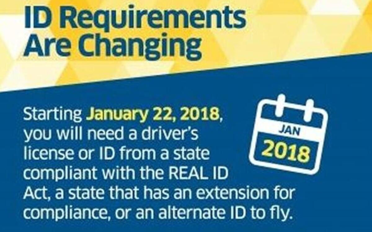 The Transportation Security Administration began installing these signs earlier this month at airports across the county. The signs inform travelers that starting in 2018, residents of states who are not compliant with the REAL ID Act will need identification other than a driver’s license to in order to fly.