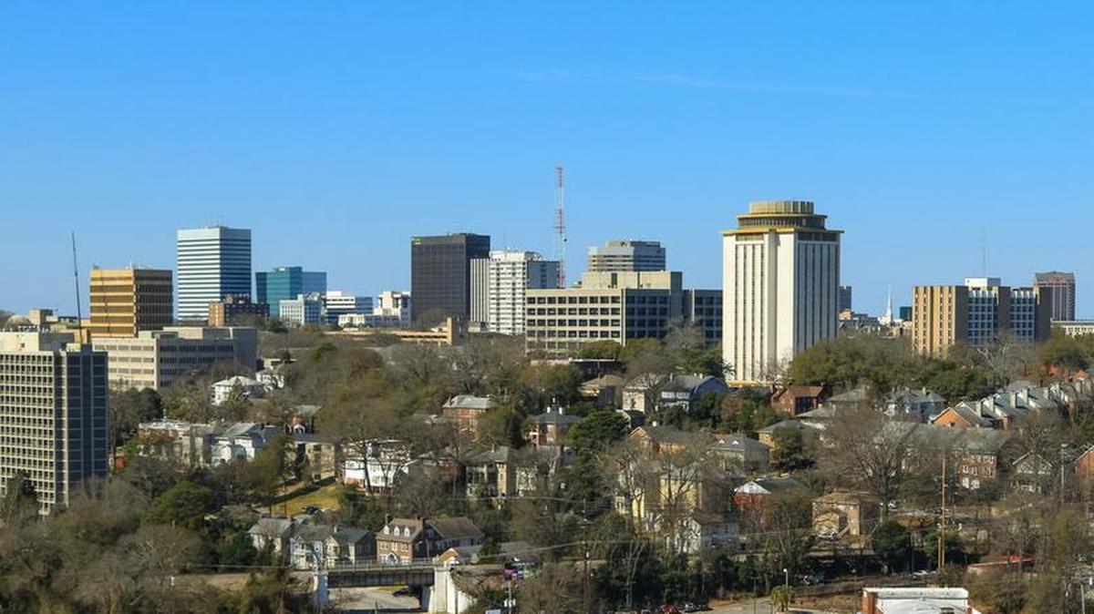 View of Columbia Skyline from the Finlay House rooftop on Feb. 18, 2016.