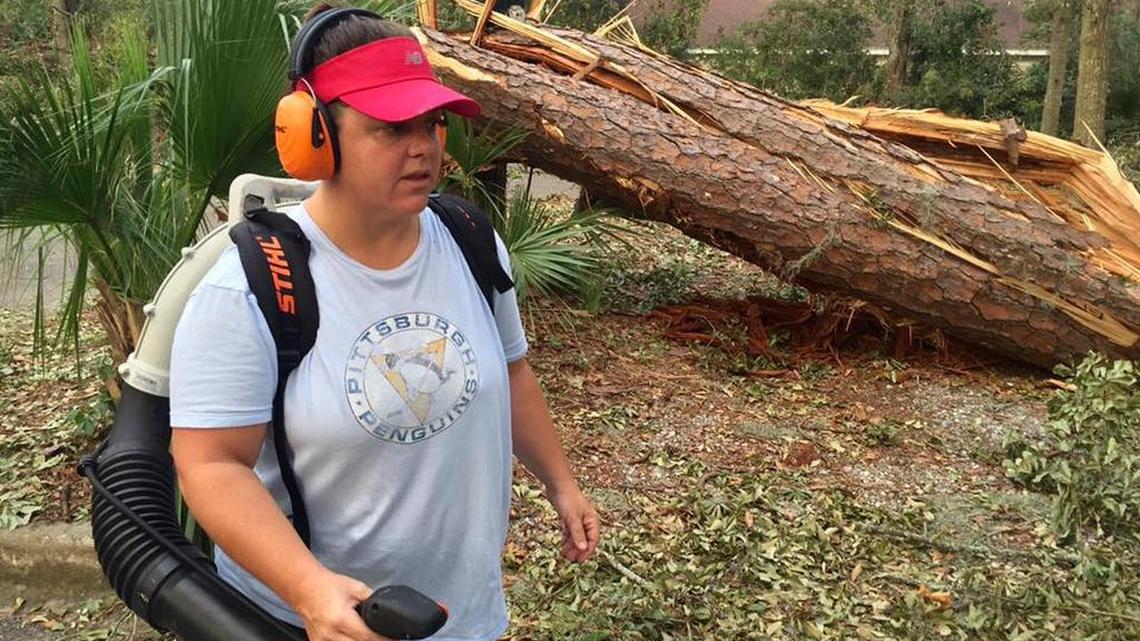 Katie Hopkins, co-owner of Nick’s Steak and Seafood on Hilton Head Island, had help from employees during the cleanup of her family restaurant after Hurricane Matthew. The Hopkins family decided to help their employees in turn by starting a gofundme account to raise money for wages lost and expenses during the storm.