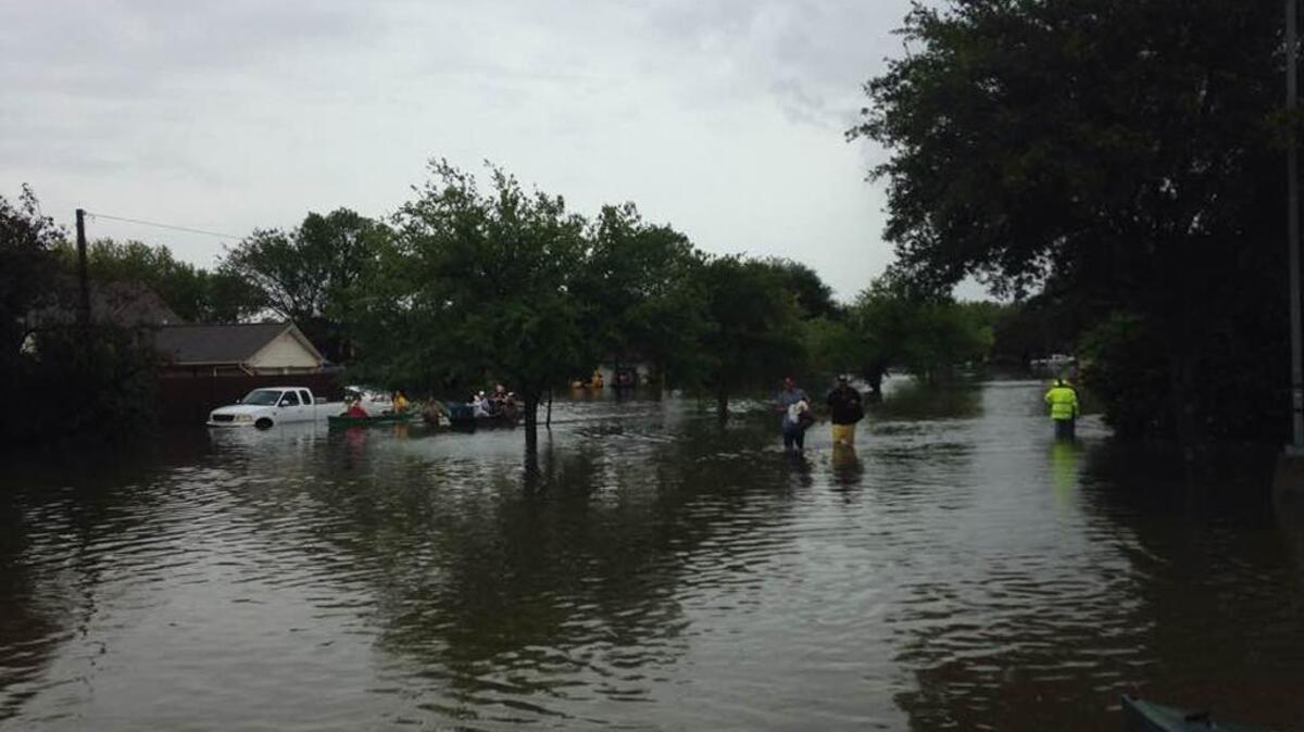 Shoreacres, Texas, had major street flooding following Hurricane Harvey.