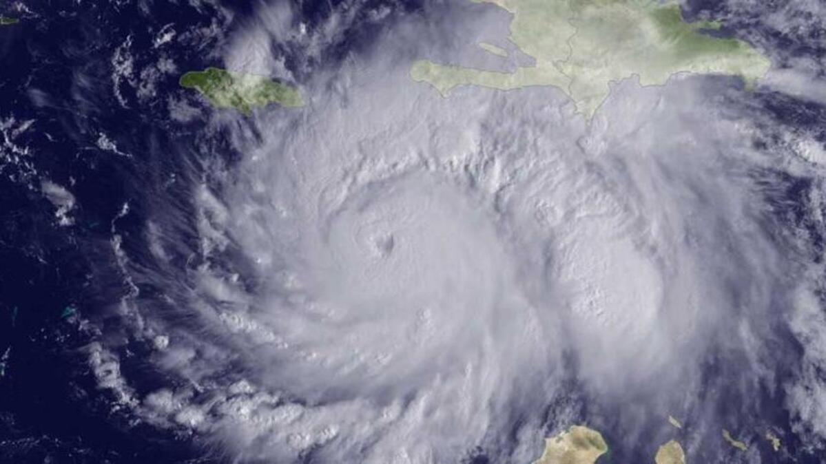 A satellite image shows Hurricane Matthew on October 3, 2016.