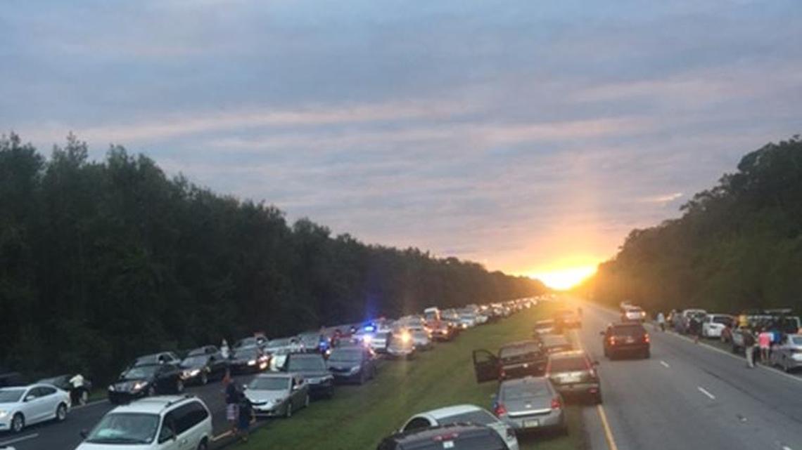 Evacuees attempting to re-enter Beaufort County were stopped Saturday at traffic control point on U.S. 278 in Bluffton
