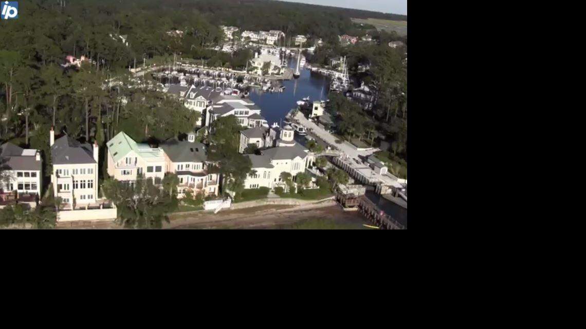 An aerial view taken from video of a Coast Guard Air Station Savannah flyover of Hilton Head Island and other areas of Beaufort County on Oct. 9, 2016.