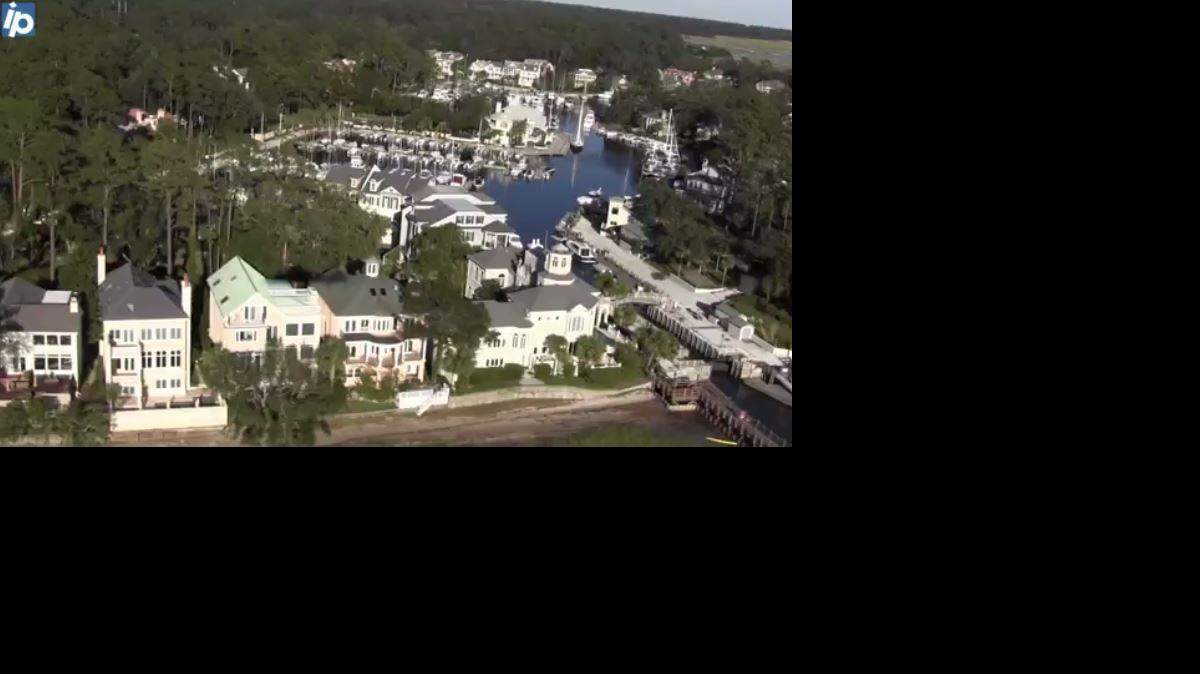 An aerial view taken from video of a Coast Guard Air Station Savannah flyover of Hilton Head Island and other areas of Beaufort County on Oct. 9, 2016.
