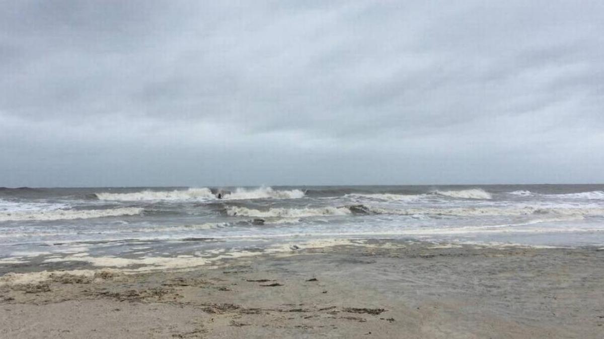 Waves come ashore Sunday afternoon at Coligny Beach on Hilton Head Island.