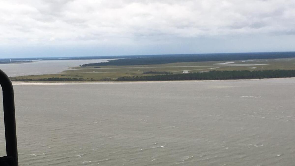 A view of Bay Point Island, taken from a helicopter, just hours after Hurricane Matthew barreled through it.