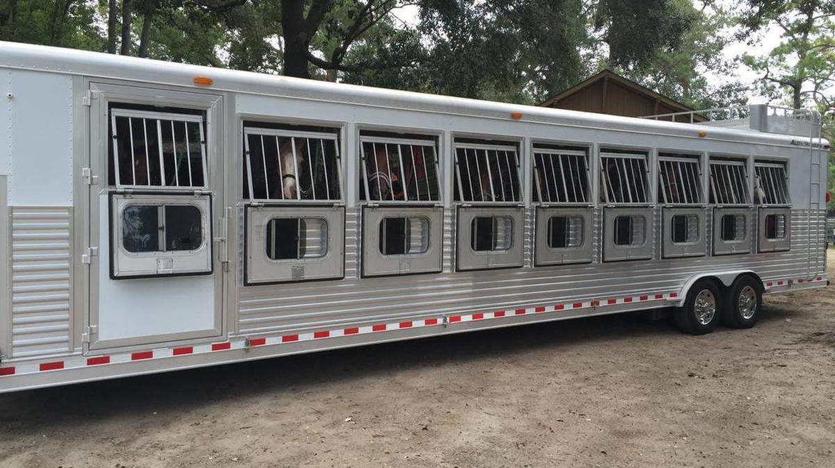 Hilton Head Island’s Lawton Stables loaded up the horses, including Harley the Clydesdale, were loaded up on Tuesday, Oct. 4 well ahead of the storm