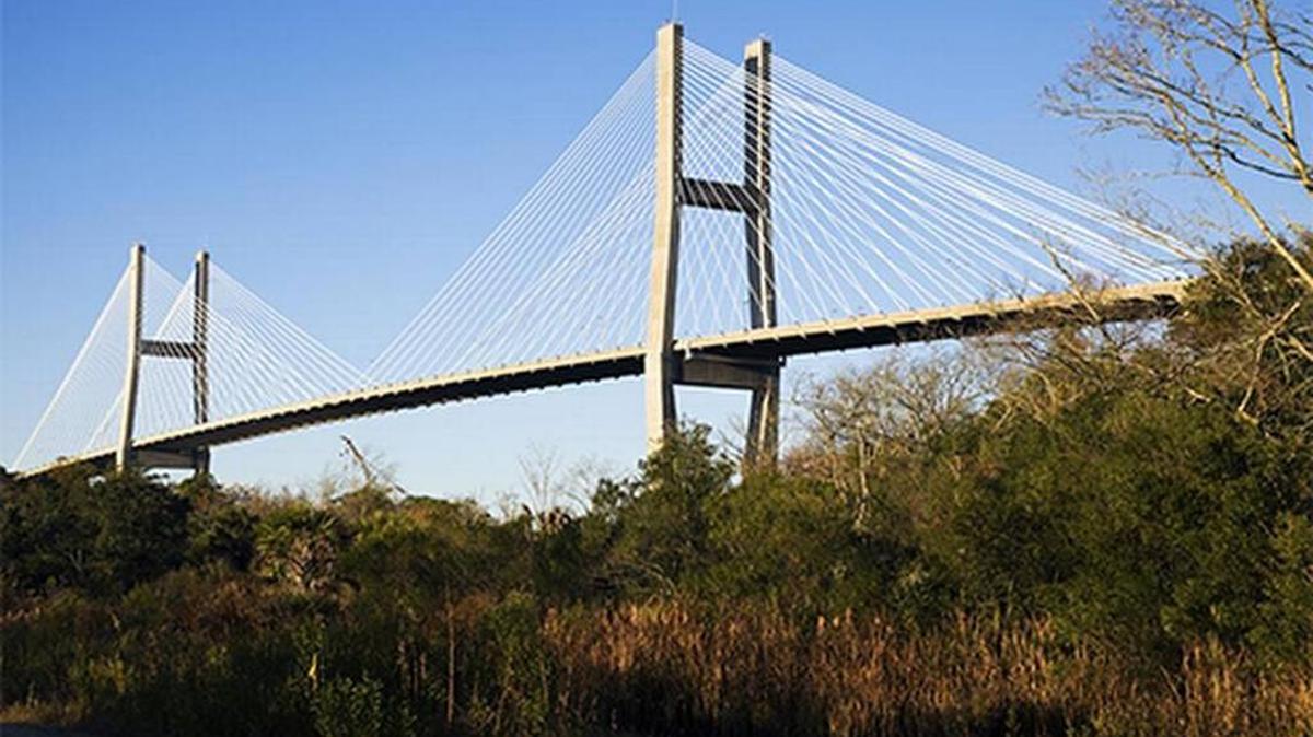 The Talmadge Bridge connects Savannah to South Carolina in Jasper County.