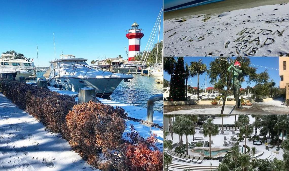 Hilton Head Island covered in snow after the Wednesday, Jan. 3 snowstorm.