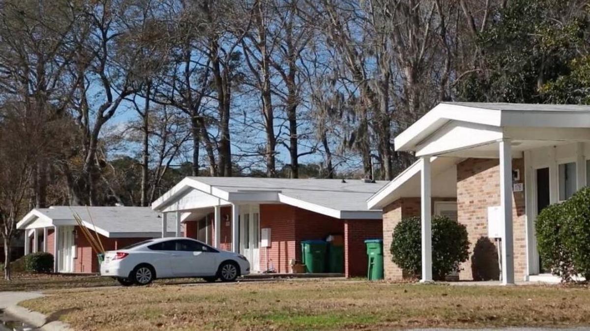 A view of homes located within Laurel Bay Military Housing, constructed in the late 1950s.