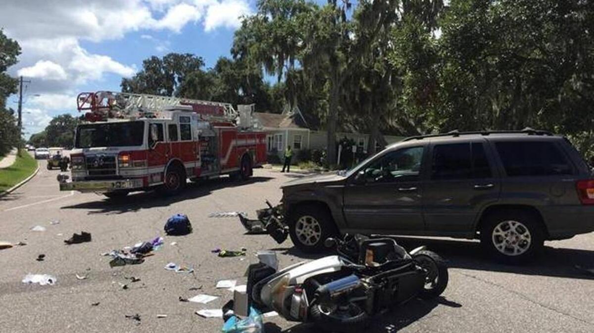 A moped driver was transported to the hospital following this collision earlier this year in Port Royal.