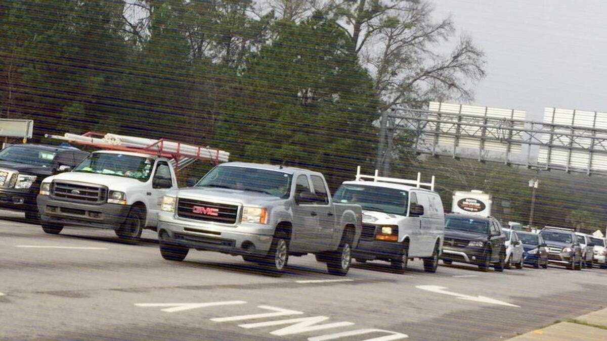 Morning commuters on Hilton Head Island at U.S. 278 and Spanish Wells Road.