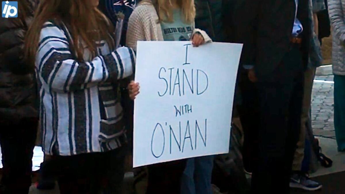 Hilton Head Island High School students held a rally on Thursday, Jan. 10, to support their principal, Amanda O’Nan, after she was placed on paid administrative leave while the district investigates a claim that she and a former deputy had sex in the school.