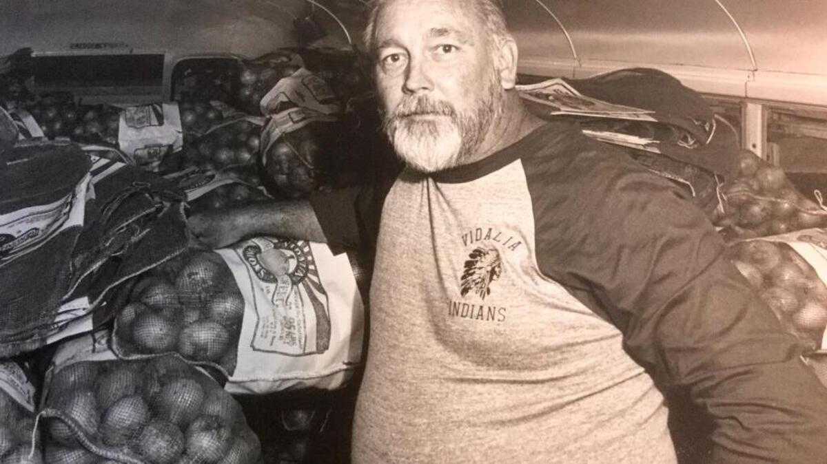 Jack Tapley in his onion bus on Hilton Head Island in June 1984.
