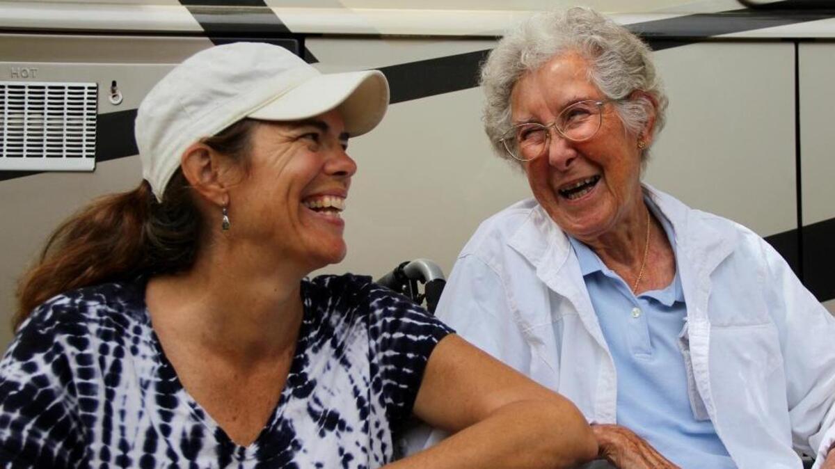Ramie B. Liddle and her mother-in-law Norma Bauerschmidt at an RV park on Hilton Head Island.