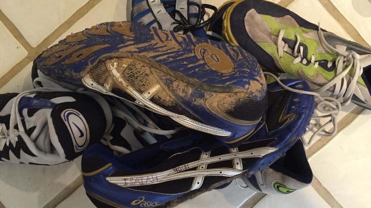 Pile of track and cross-country shoes had been in my closet since our son graduated from Hilton Head Island High School in 2000, but it hurt to throw them out.