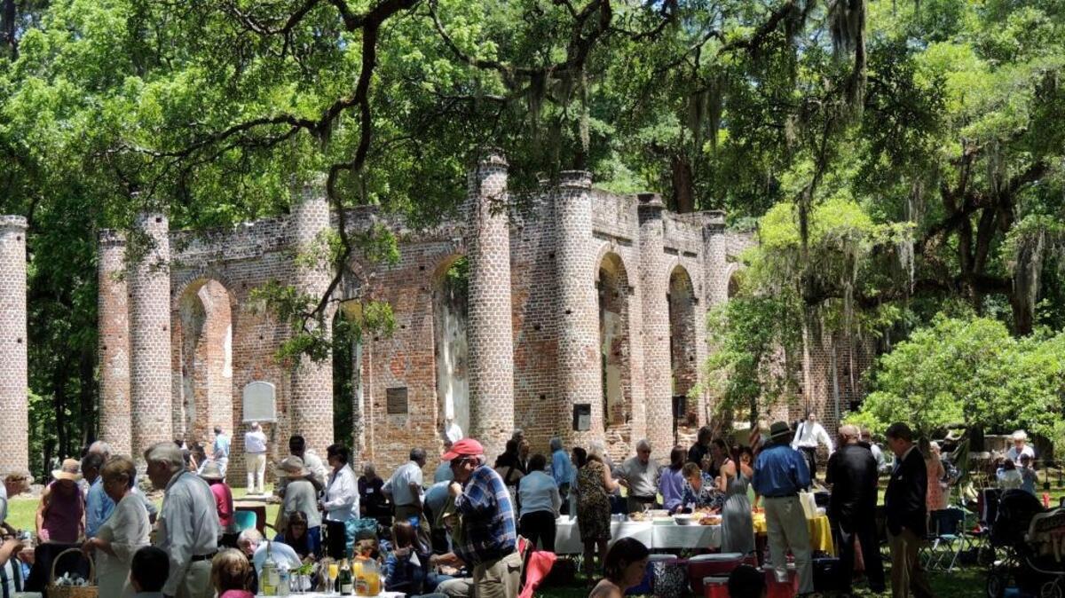Family recipes are a staple at the annual dinner on the grounds at the Old Sheldon Church on the second Sunday after Easter. The meal follows a service that has been sponsored by the Parish Church of St. Helena in Beaufort since 1925.
