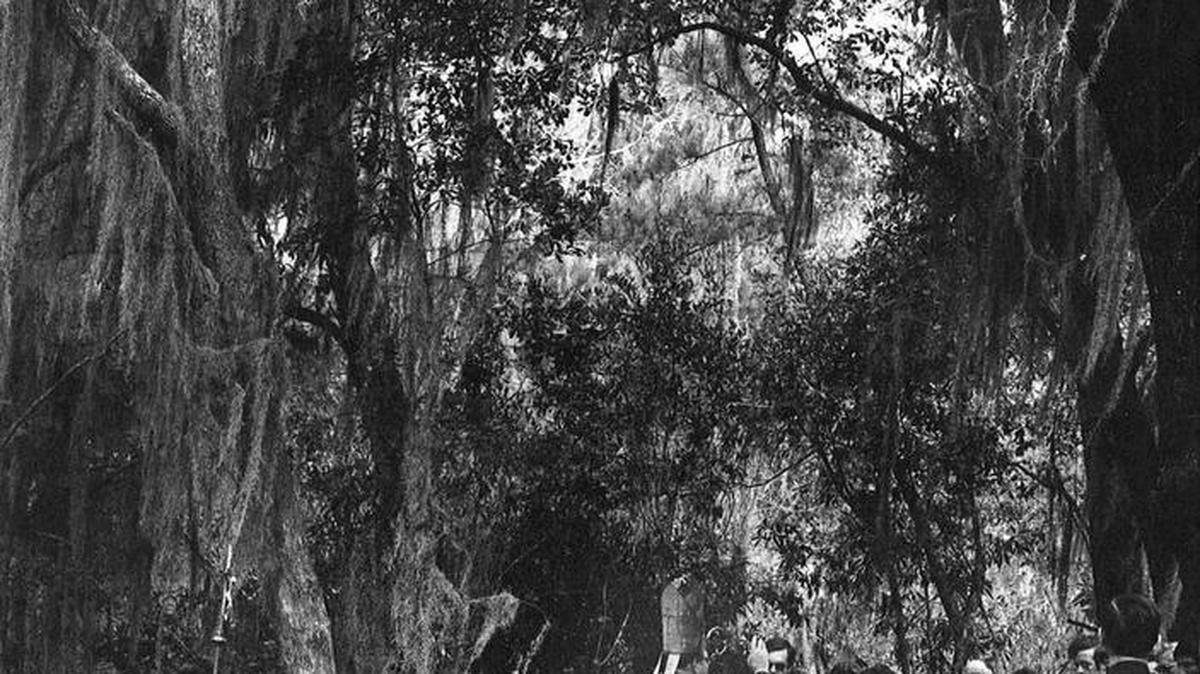 The Most Rev. Ernest Leo Unterkoefler, then the bishop of Charleston, is pictured blessing the site of the Holy Family Catholic Church on Pope Avenue on Hilton Head Island in a ceremony attended by 140 people on Dec. 19, 1971. The original lot was donated by the Fraser family, developers of Sea Pines.
