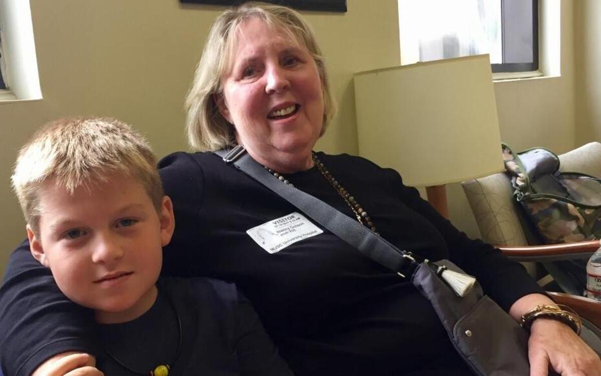 Nancy Golson with her grandson William Golson, 8, at the Neurosciences Intensive Care unit at MUSC Health hospital in Charleston on July 18, 2017.