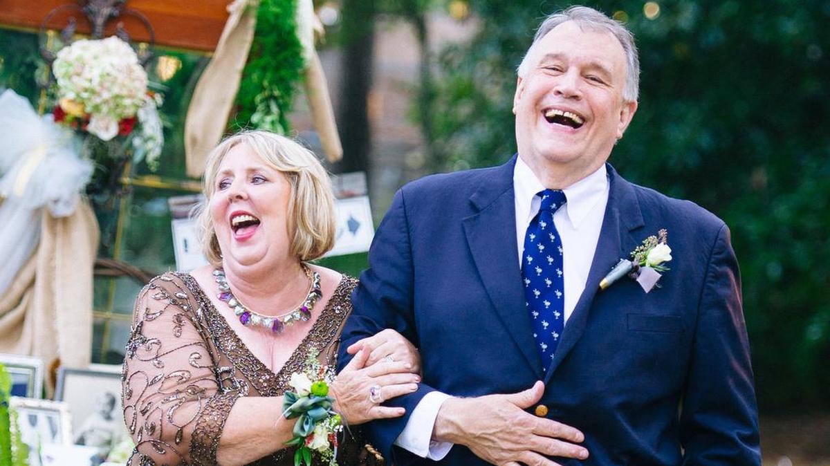 Bluffton State of Mind Supper Soiree honoree Nancy Golson with her husband, Charlie, at the wedding of their daughter, Margaret, in 2013.