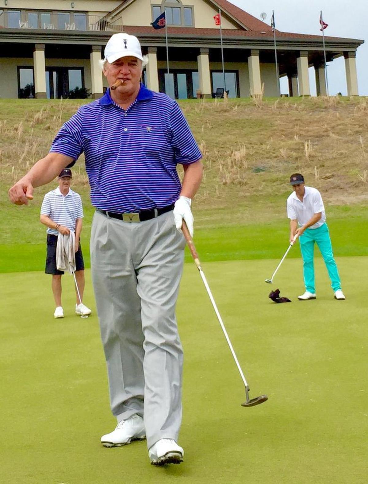 Joe Rice plays golf at his Bulls Bay Golf Club in Awendaw on Friday, April 1, 2016.