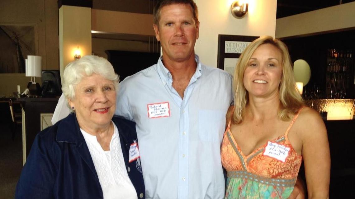 Anne Christensen Pollitzer, left, with son Richard and his wife Amy Pollitzer at the check-presentation luncheon at Saltus River Grill on Monday, June 27, 2016. Rick and Amy Pollitzer have been co-presidents of the Eleanor Christensen School board for the past five years.