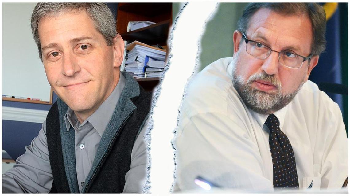 The Town of Hilton Head Island Mayor David Bennett, left, and town manager Steve Riley have been at odds since Bennett’s election in 2014.