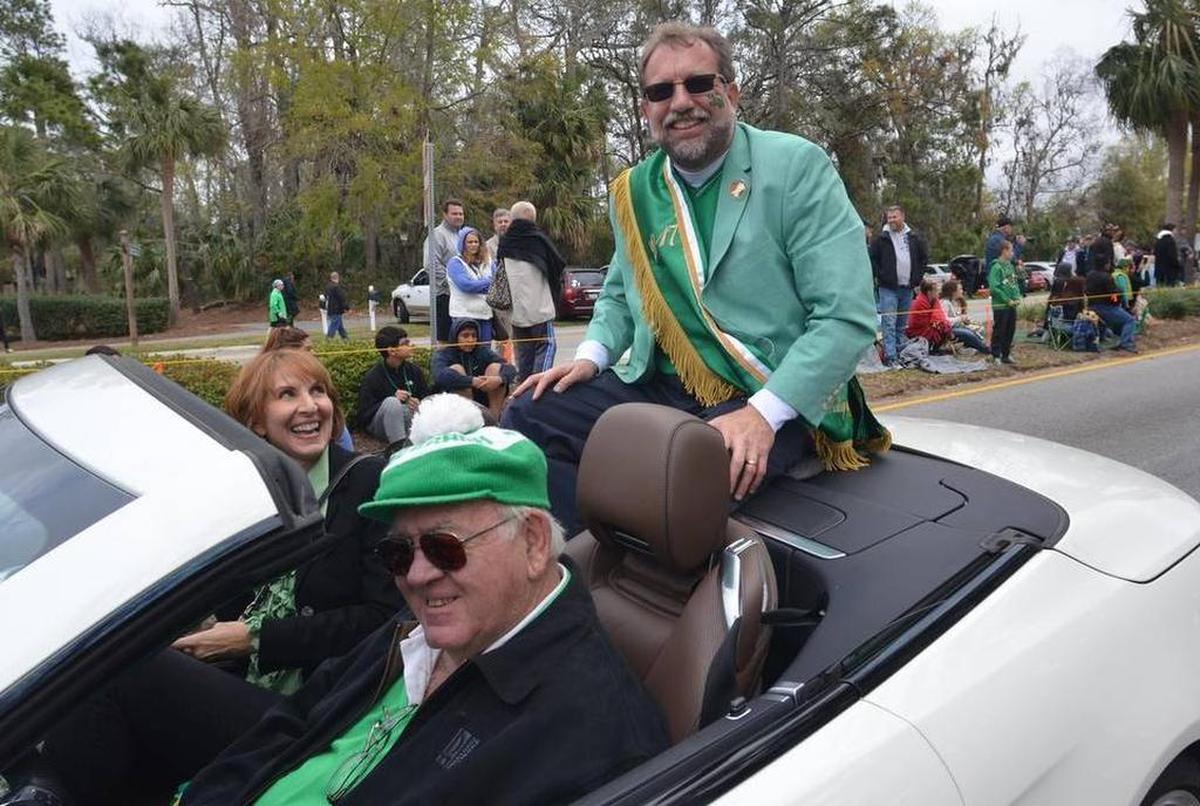 See? Hilton Head Island town manager Steve Riley, the grand marshal for the annual St. Patrick’s Day Parade on Hilton Head, made it to the parade OK. Nobody forgot him.