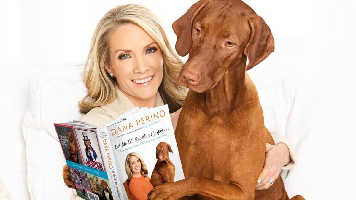 Dana Perino, co-host of “The Five” on Fox News, poses with her dog, Jasper, who is the subject of her latest book “Let Me Tell You About Jasper ... How My Best Friend Became America’s Dog.”