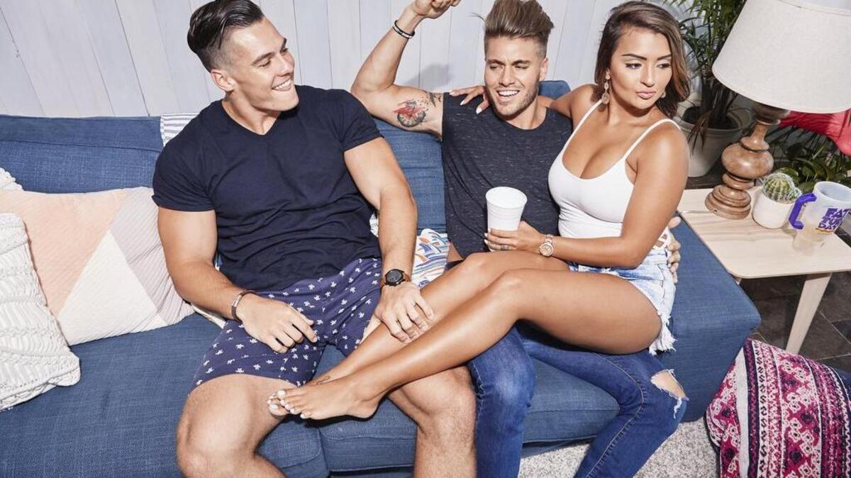 From left are Jeremiah Buoni, Gus Smyrnios and Nilsa Prowant, stars of MTV’s “Floribama Shore.”