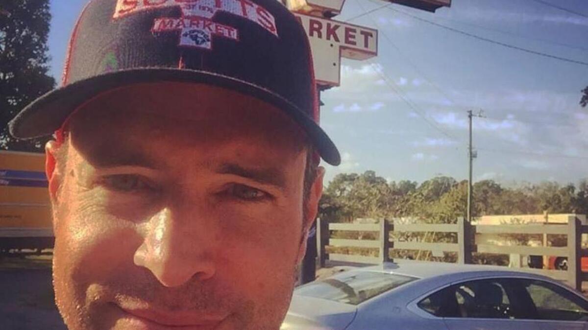 Actor Scott Foley, star of “Scandal,” takes a selfie outside Scott’s Meats in Old Town Bluffton.