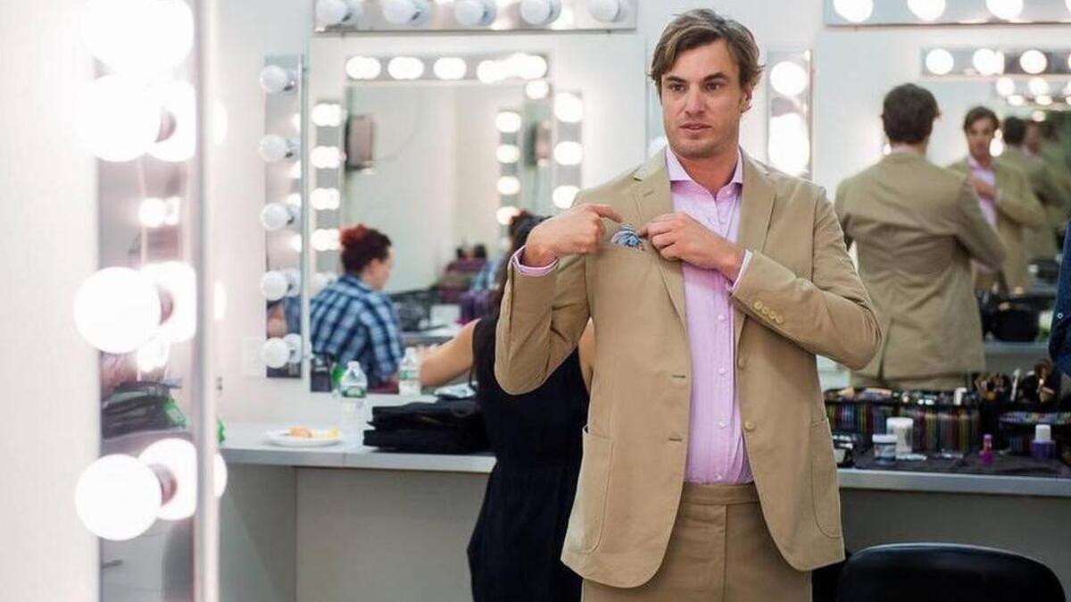 Cast member Shep Rose gets ready before the filming of “Southern Charm’s” season 3 reunion show.