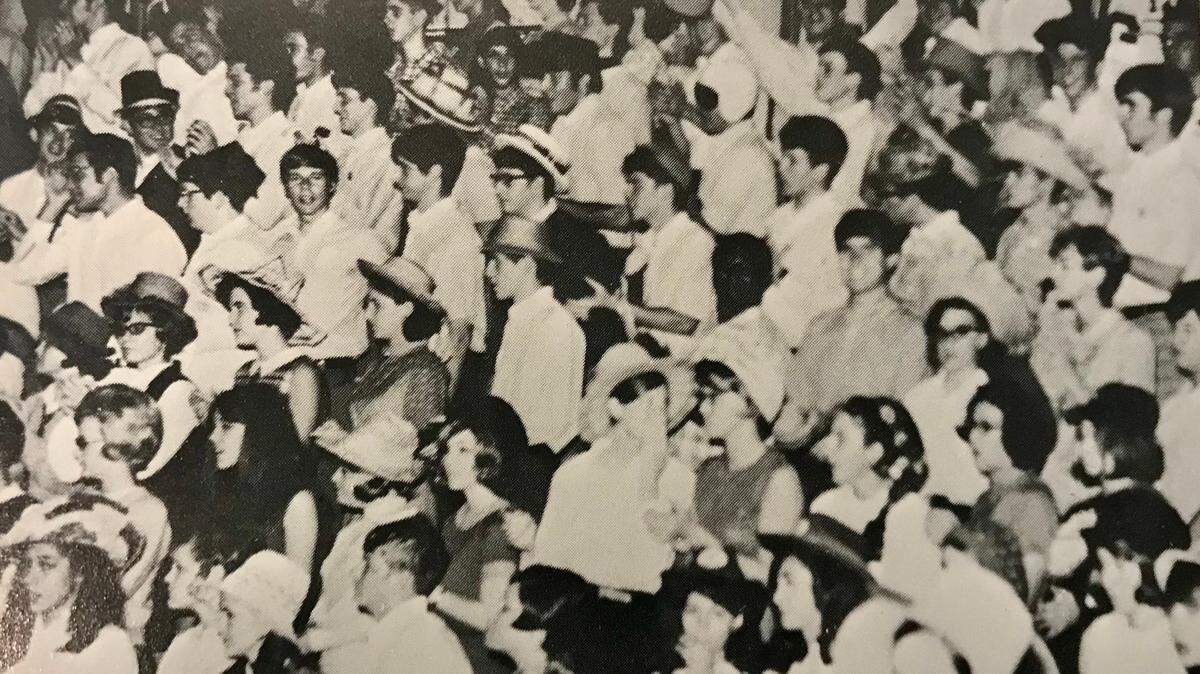 Henry W. Grady High School pep rally mayhem c. 1969.